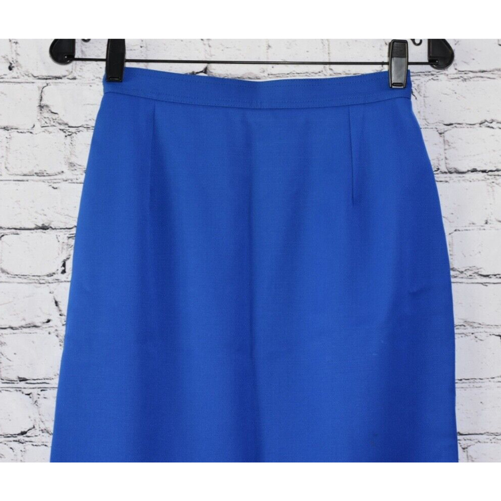 Vintage Valentino Studio Designer Royal Blue Wool Pencil Skirt 40/6 - Picture 2 of 6